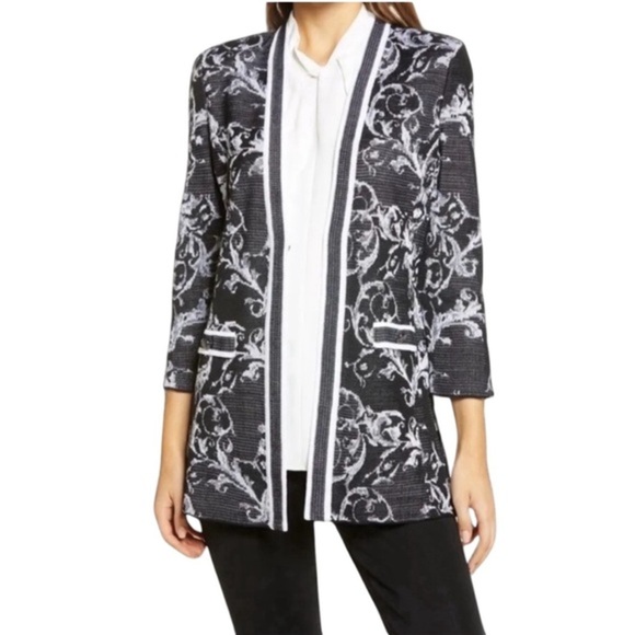 🌹NWT/MING WANG FLORAL KNIT CARDIGAN - Picture 1 of 6